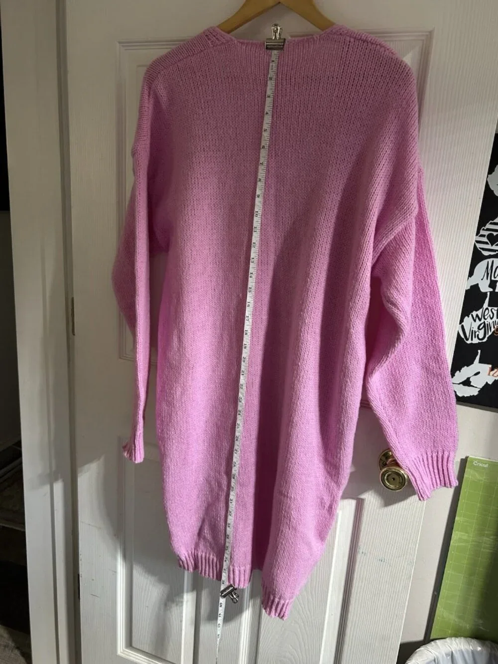 Pink Long Duster Cardigan Open Sweater Women's SZ XXL Chic Classy Unbranded - Picture 5 of 8